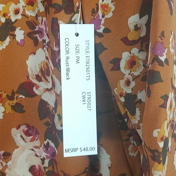 Zac & Rachel, Rust and black top, v-neck, petite - Picture 8 of 8